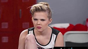 Petite 18+ Rival Cheerleaders Eliza Ibarra And Coco Lovelock Bicker In Locker Room