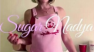 He lets russian blonde near cock for hard cum