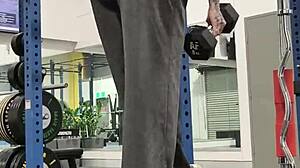 Milf gym life with huge ass in leggings and big tits tattoo