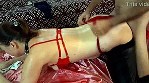 French Blonde in Lingerie Gets Pussy Fucked and Deepthroated.