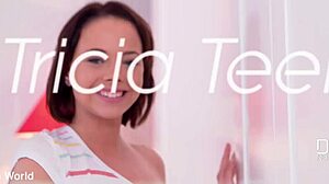 Is this shaved pussy making you proud with its narrow ass and natural tits?