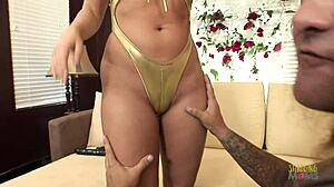 attractive blonde big boobs loves anal sex horny husband