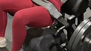 Milf gym life with huge ass in leggings and big tits tattoo