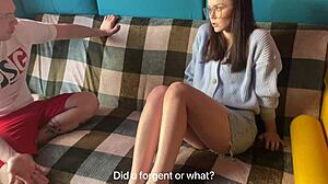 Cute teen slut fucks friend with big ass 😍