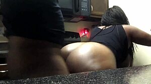 Curvy ebony woman bends over for dirty big black cock fucking