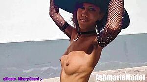 Slut Majick Flashes Topless in Public Cemetery.