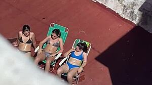 neighbors sunbathing on the terrace part two