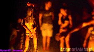 Slut Majick Flashes Topless in Public Cemetery.