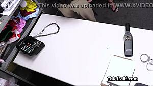 Thief Cougar Enjoying A Hard Fuck After Getting Busted Bent Over Blonde Big Tits