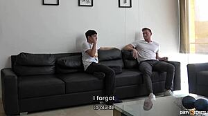 My foreign friend fucks my stepmom in bed with lingerie