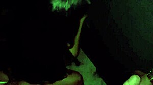 Cuckold films wife enjoying glory hole creampie orgasm in swing house