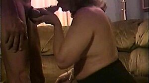 Curly-haired wife receives intense oral.