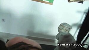 Hot amateurs in art class foursome