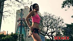 Sexmex Features Latina Brunette Skater Carolina Guerrero in Quick Fucking and Blowjob Scene.