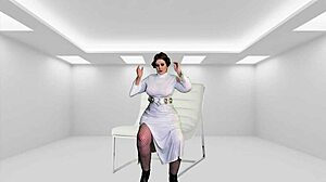 Granny Princess Leia Finger Fucks To Orgasm In Cosplay