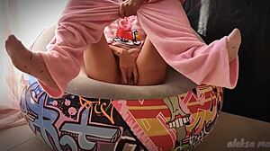 skinny asian teen masturbating and squirting at home