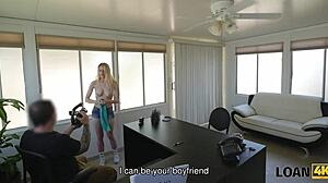 Loan4k Pretty Blonde Allie Rae Gladly Gives Her Sissy To Loan Agent!