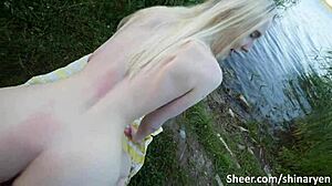 hot blonde fucks monster cock outdoors hiking