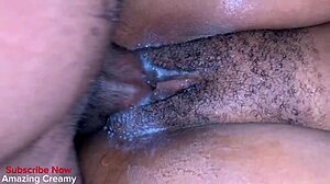 Curvy Ebony Slut Banged By Big Cock, Making Pussy Extra Creamy.