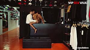 Black slut Noe Milk gets consoled by two euro cocks in outdoor threesome 😏