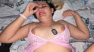 blonde gets fucked before bed in her pajamas