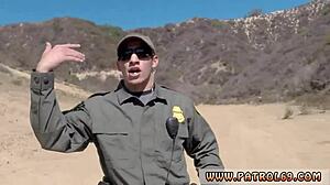 cop uniform threesome hd xxx blonde honey does it on the rubber hood