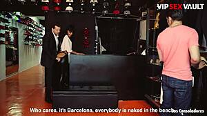 Black slut Noe Milk gets consoled by two euro cocks in outdoor threesome 😏