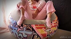 skinny asian teen masturbating and squirting at home