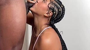 Cute Brunette Model Gives Deepthroat Blowjob to Big Cock