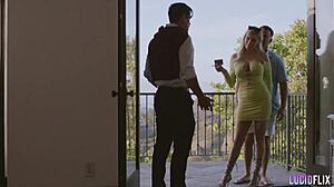 Blonde Kenzie Taylor in Heels Gets Bent Over for Fucking and Cunilingus