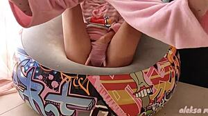 skinny asian teen masturbating and squirting at home