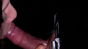 Hot Brunette Sucks Monster Cock In Gloryhole!