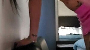 Emy angel touches and rubs herself softly