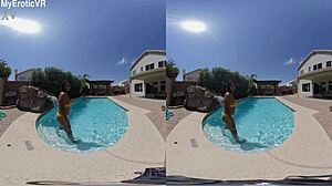 Ebony Teen Enjoys Pool in VR180 Preview