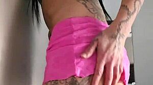 Emy angel touches and rubs herself softly