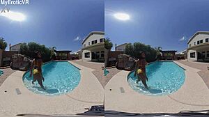 Ebony Teen Enjoys Pool in VR180 Preview