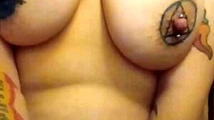 just playing with my huge natural tits and smooth wet pink pussy