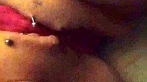 just playing with my huge natural tits and smooth wet pink pussy