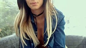 Young 18+ Girl Shows Big Tits on Outdoor Webcam