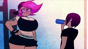 Princess Ethel Sucks Cock in Gym Blowjob Scene!