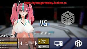 big tits lady plays in new hentai game