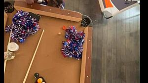 Cheerleader fucks at the pool hall