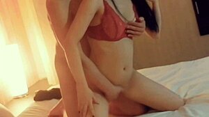 Making Busty Beauty Climax In Red Lingerie With Cowgirl And Doggy!