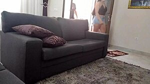 Hot Brazilian neighbor flashes pussy on the street 😏