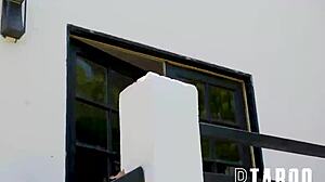 Caged teen gets hardcore pov action