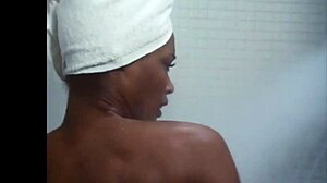 Ebony girl undresses in shower scene from Kolchak.