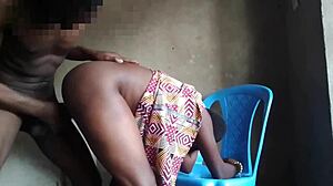 Bar waitress rides and squirts during doggystyle fuck by big black cock.