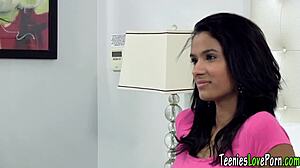 latina teen 18+ gets creamed in high definition