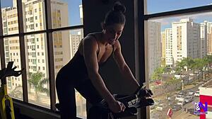 from gym to creampie, latina fitness babe gets fucked hard