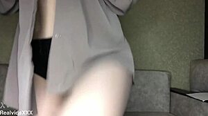 sweet amateur clamps nipples and masturbates to orgasm!